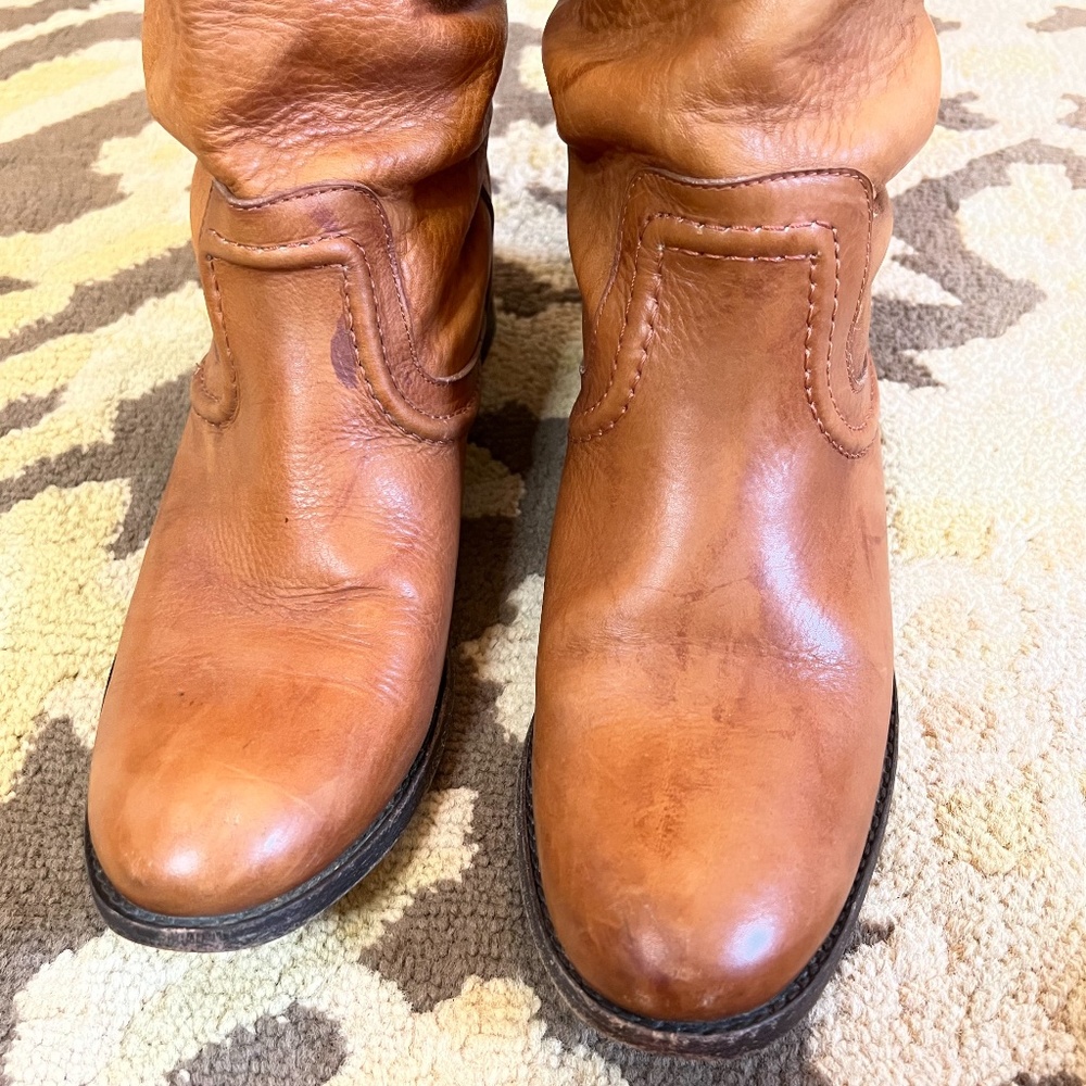 Frye Melissa brown leather riding boots Size 7 - Picture 2 of 14